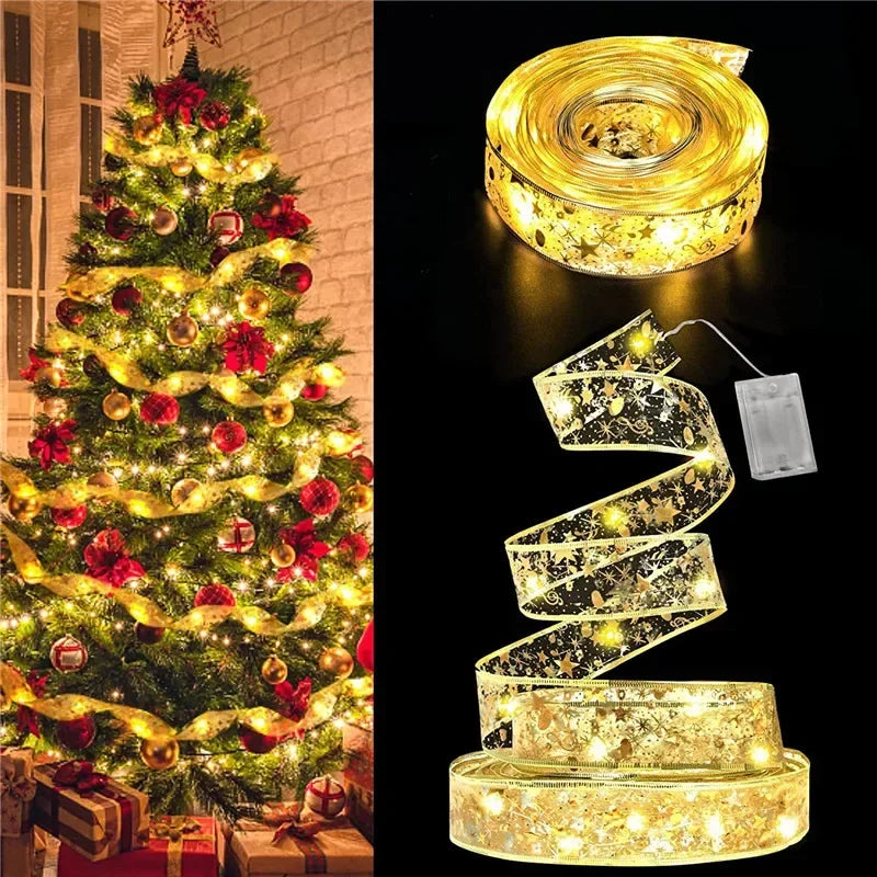 Guirlande Lumineuse Féerique Minseh™ – Ruban à Nœuds Brillants pour Arbre de Noël (Batterie, 2 à 10M)