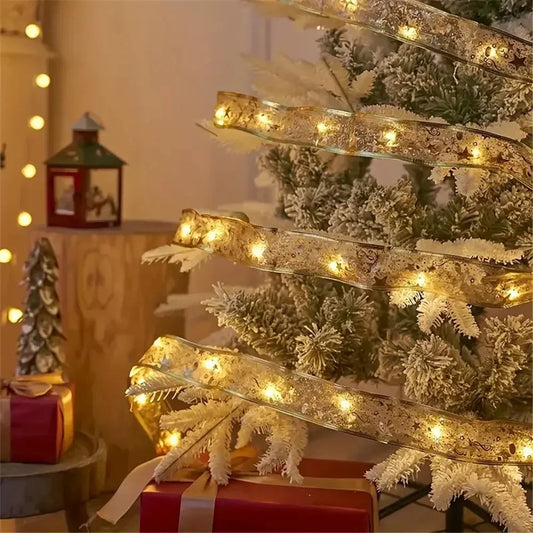 Guirlande Lumineuse Féerique Minseh™ – Ruban à Nœuds Brillants pour Arbre de Noël (Batterie, 2 à 10M)