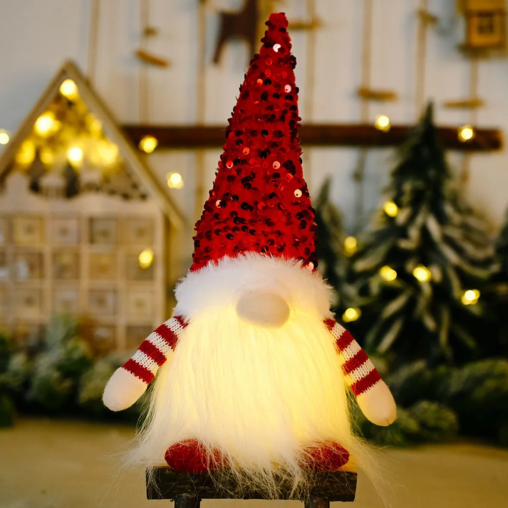 Gnome Lumineux Sans Visage LED Minseh™ – Poupée Scintillante pour Décoration de Noël & Veilleuse