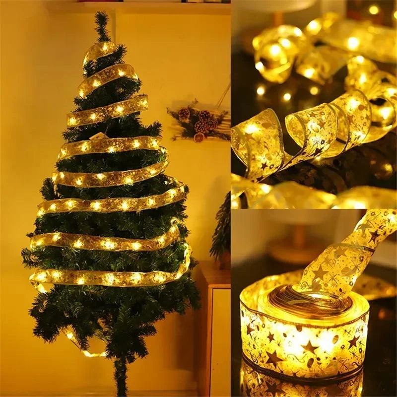 Guirlande Lumineuse Féerique Minseh™ – Ruban à Nœuds Brillants pour Arbre de Noël (Batterie, 2 à 10M)