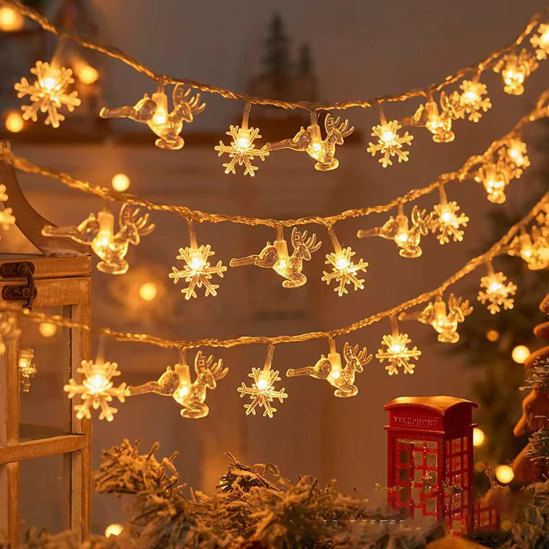 Guirlande Lumineuse de Noël Minseh™ – 1,5/3M LED Flocon de Neige, Étanche, Fée & Étoiles pour Maison, Arbre de Noël et Jardin