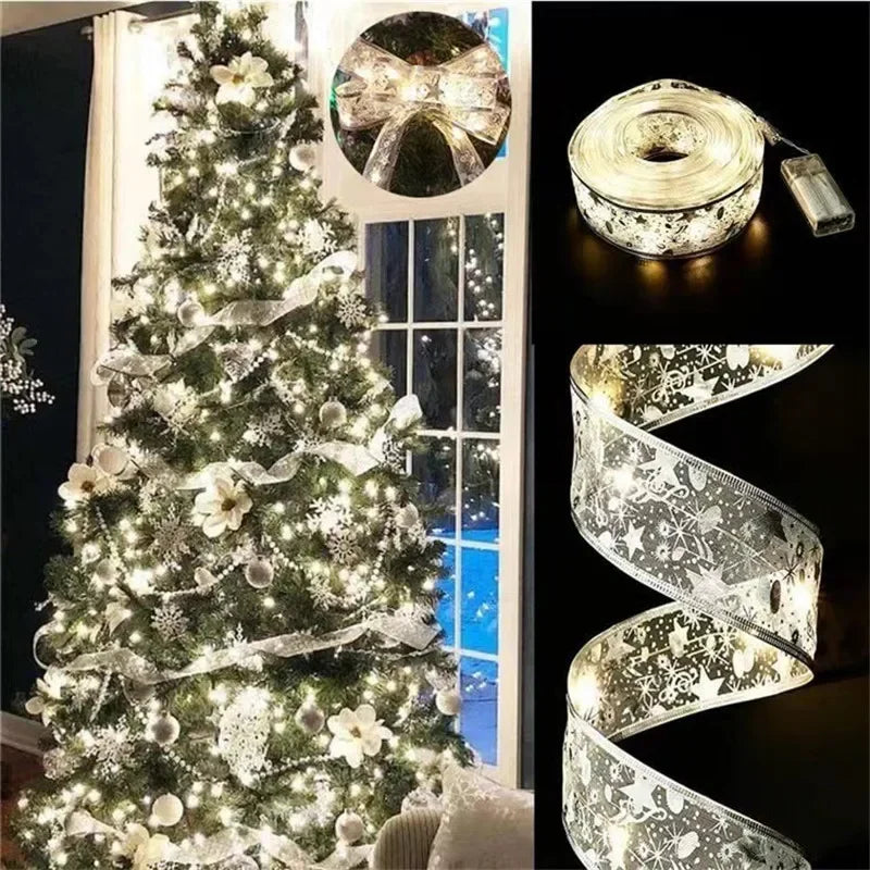 Guirlande Lumineuse Féerique Minseh™ – Ruban à Nœuds Brillants pour Arbre de Noël (Batterie, 2 à 10M)