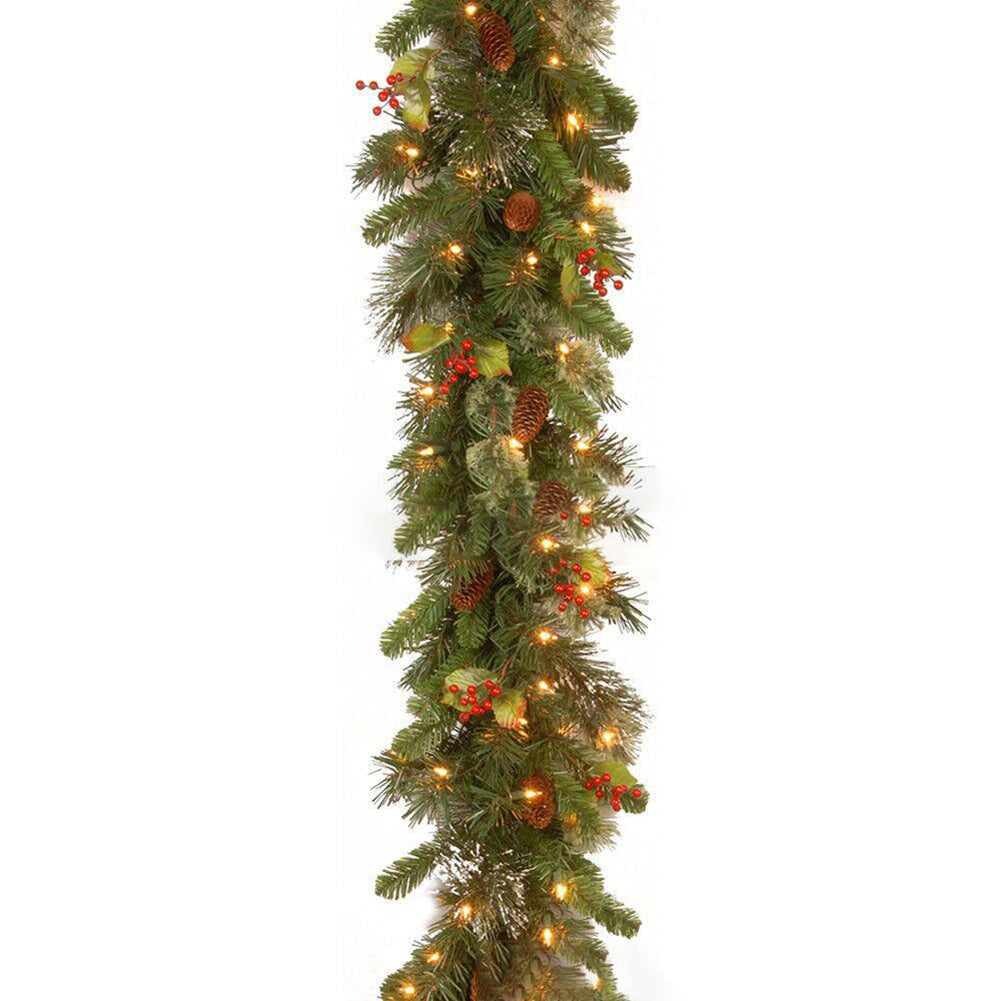 Branches de Sapin de Noël Minseh™ – Guirlande Naturelle Artificielle avec Baies Rouges & Lumières