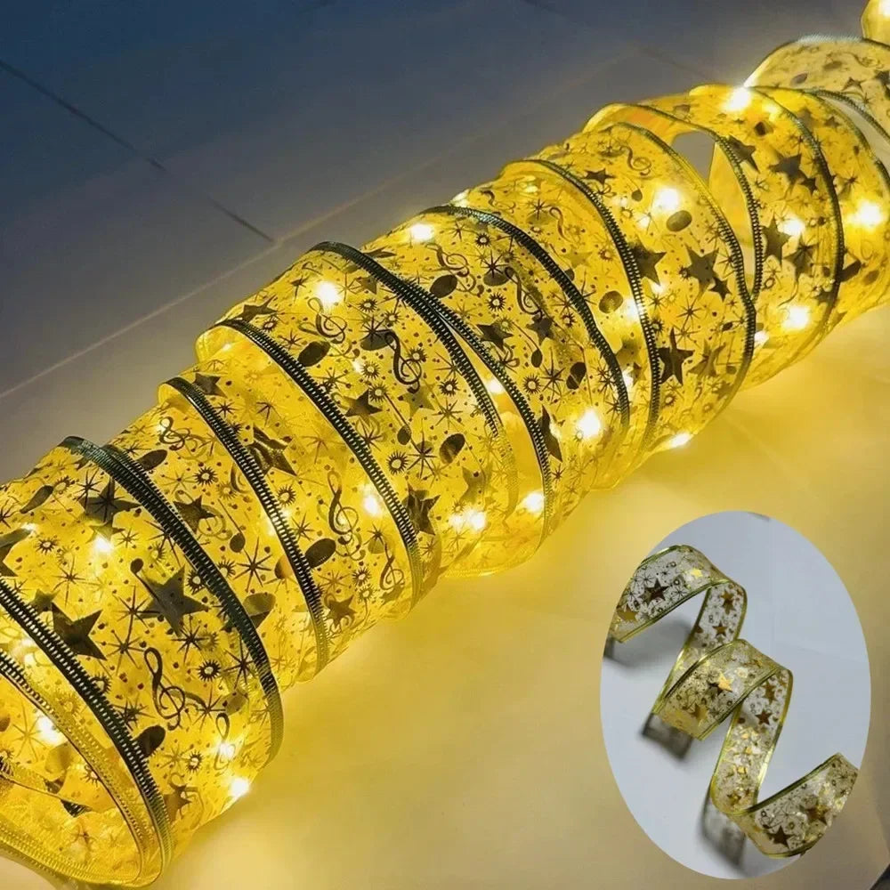 Guirlande Lumineuse Féerique Minseh™ – Ruban à Nœuds Brillants pour Arbre de Noël (Batterie, 2 à 10M)