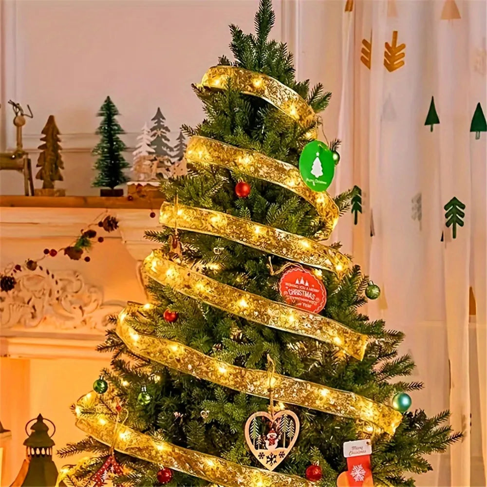Guirlande Lumineuse Féerique Minseh™ – Ruban à Nœuds Brillants pour Arbre de Noël (Batterie, 2 à 10M)