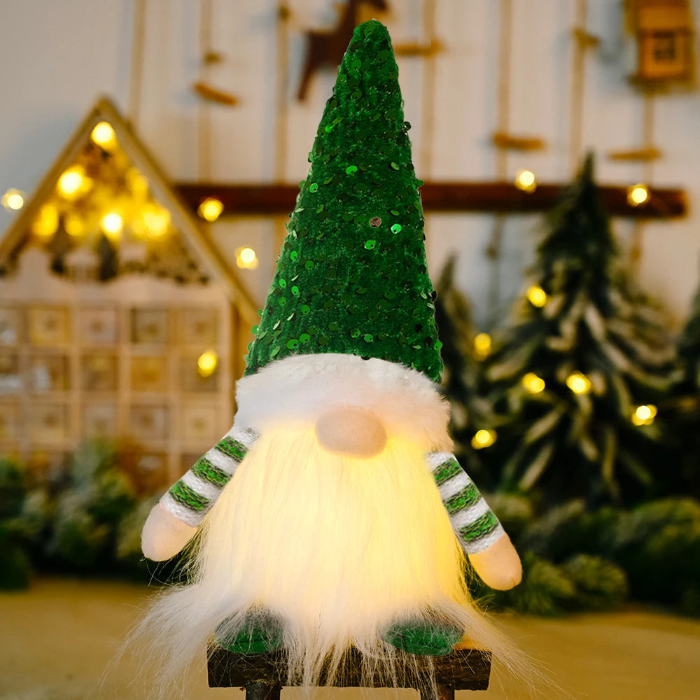 Gnome Lumineux Sans Visage LED Minseh™ – Poupée Scintillante pour Décoration de Noël & Veilleuse